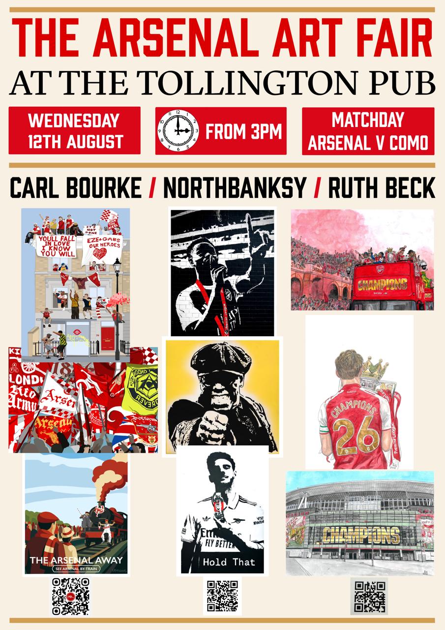 Arsenal Art Fair at The Tollington before Gunners take on Como at the Emirates
