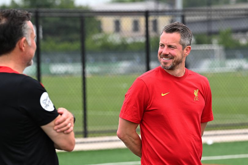 PHILADELPHIA, PENNSYLVANIA - JULY 29: (TYHE SUN OUT. THE SUN ON SUNDAY OUT) Billy Hogan C.E.O. Liverpool FC attending a Soccer clinic at Philadelphia Union's (MLS side) training complex with community kids on July 29, 2024 in Philadelphia, Pennsylvania. (Photo by John Powell/Liverpool FC via Getty Images)