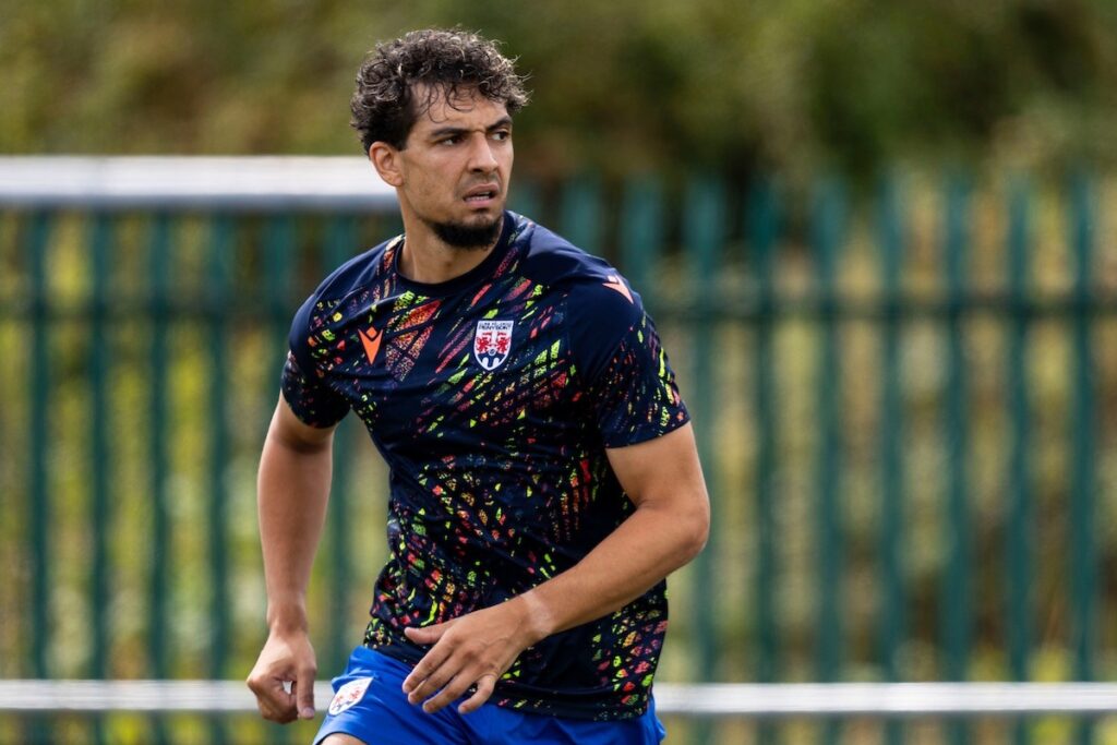 Ex-Nottingham Forest and Coventry star joins top-flight club Tyler Walker of Penybont during the Novira Cymru Premier matchl between Penybont & The New Saints at the DragonBet Stadium, Bridgend, Wales