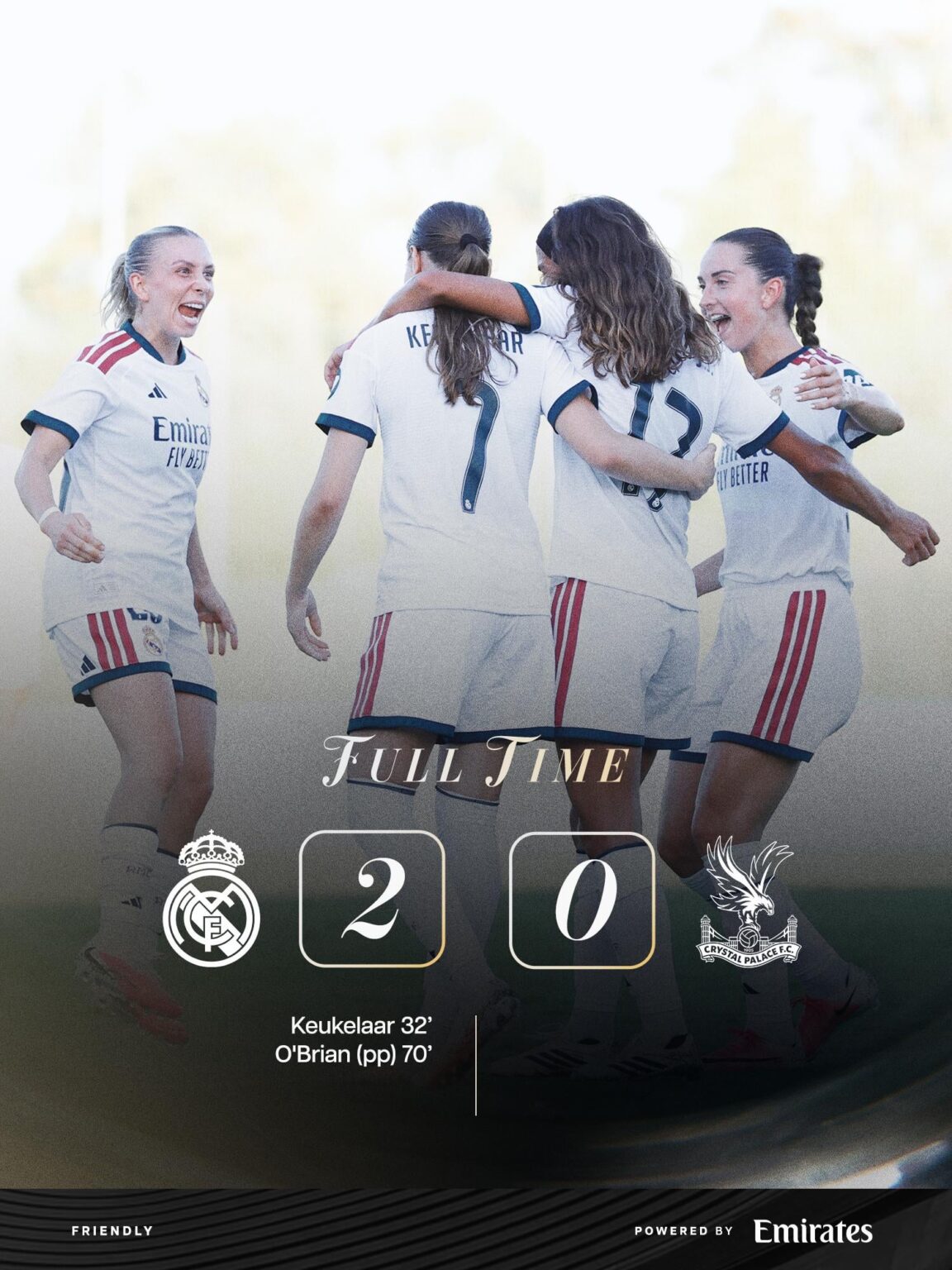 [Fem] Win in our 2nd pre-season friendly, thanks to a goal from Keukelaar and an O.G., with a lot of playtime to academy players in the second half