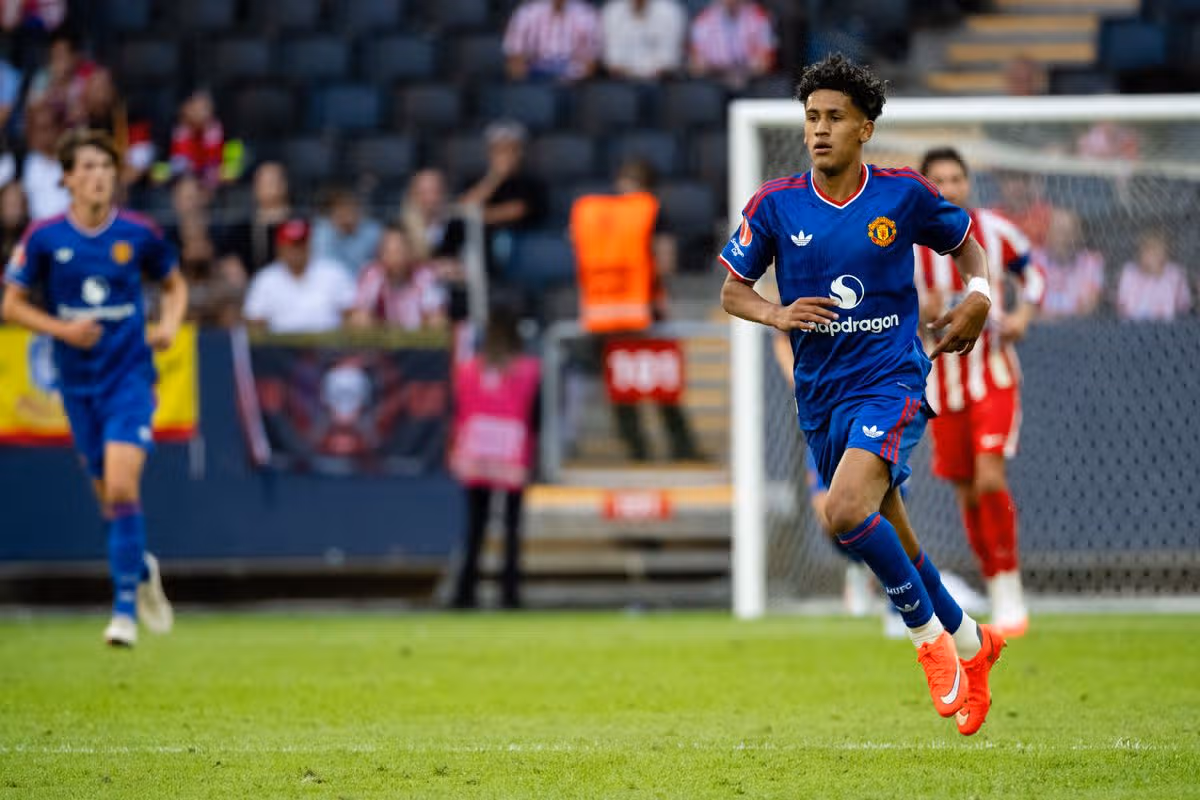 JJ Gabriel playing for Manchester United in pre-season