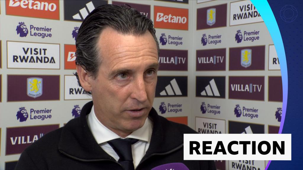 Premier League: Aston Villa 1-2 Nottingham Forest – Unai Emery post-match interview Aston Villa manager Unai Emery talking during his post-match interview