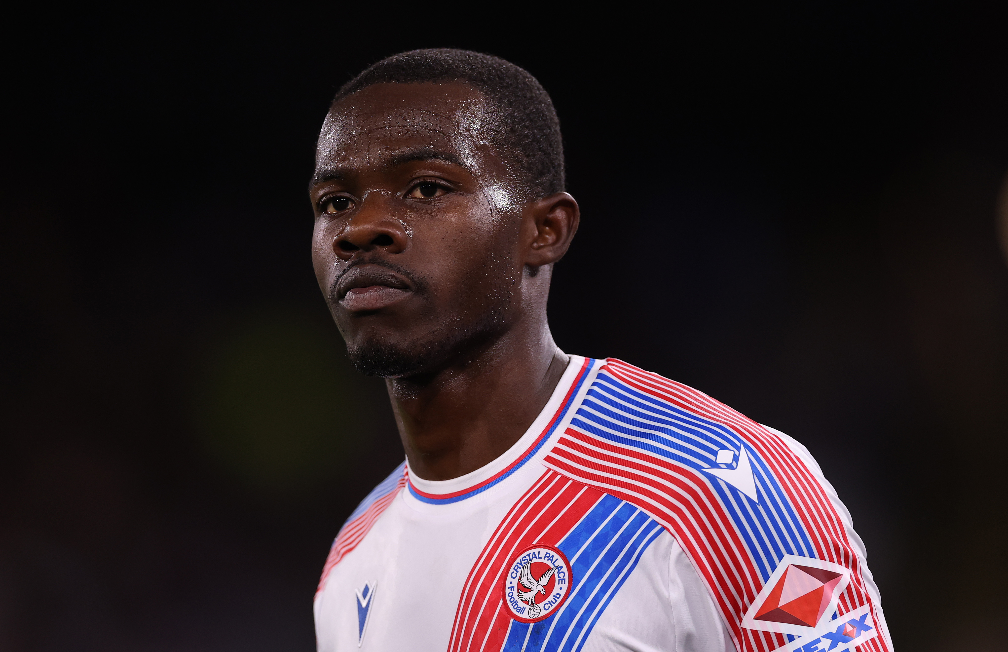 LONDON, ENGLAND - SEPTEMBER 17: Tyrick Mitchell of Crystal Palace reacts during the UEFA Europa League 2026/27 League Phase MD1 match between Crystal Palace FC and KKS Lech Poznan at Selhurst Park on September 17, 2026 in London, England. (Photo by Ryan Pierse/Getty Images)