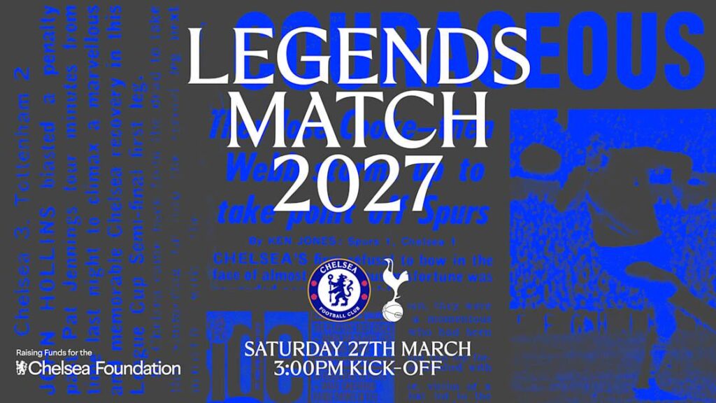 Chelsea Legends return to Stamford Bridge to play against Tottenham Hotspur Legends on March 27 for Chelsea Foundation