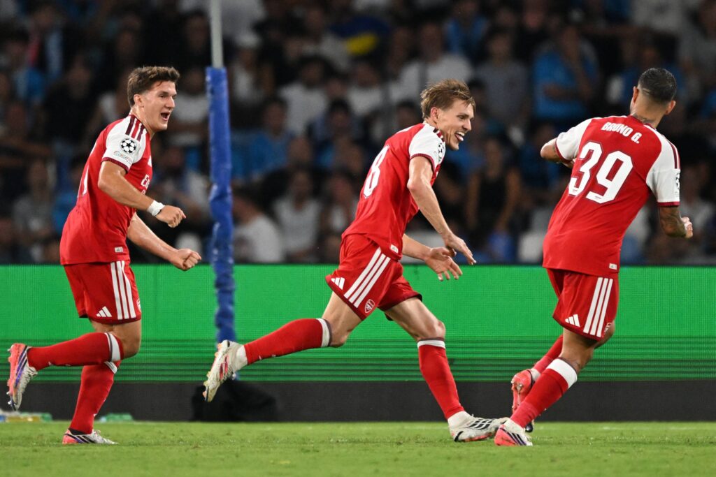 Odegaard goal gets Arsenal off to winning start in Champions League Martin Odegaard celebrates